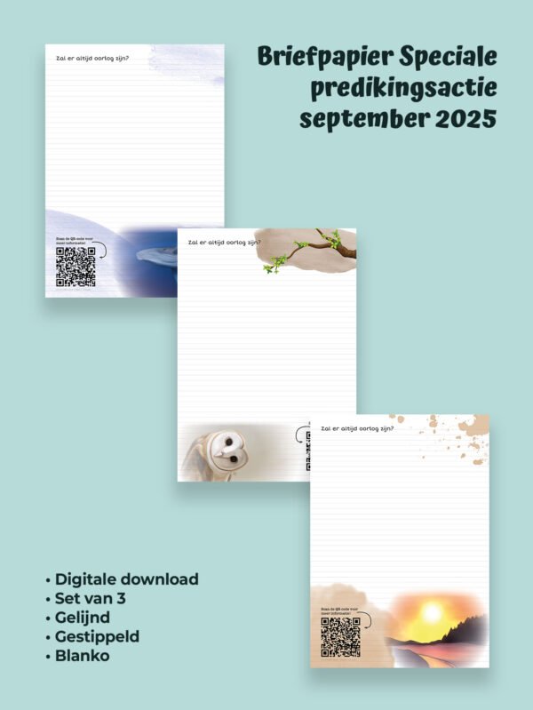 JW briefpapier: Zal er altijd oorlog zijn? - NEDERLANDS