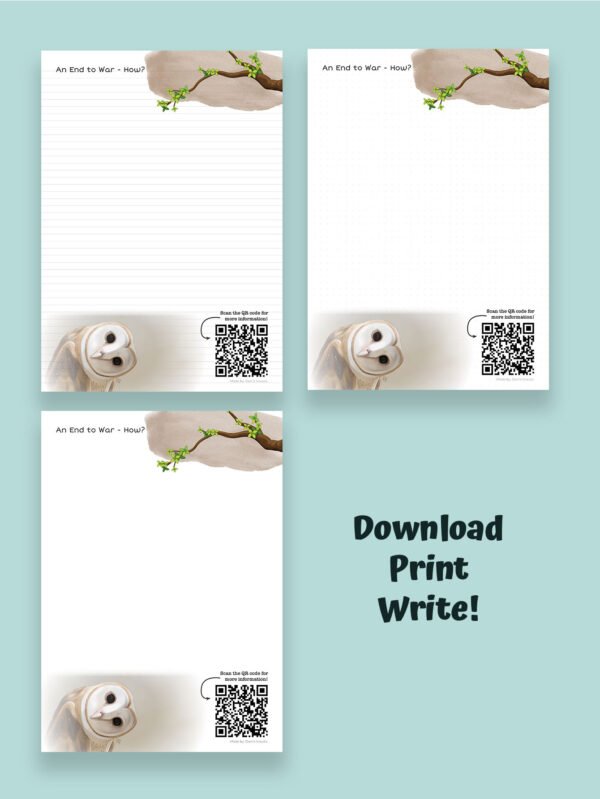 Etsy images set 1Artboard 2 JW stationary: An end to war - How? - ENGLISH