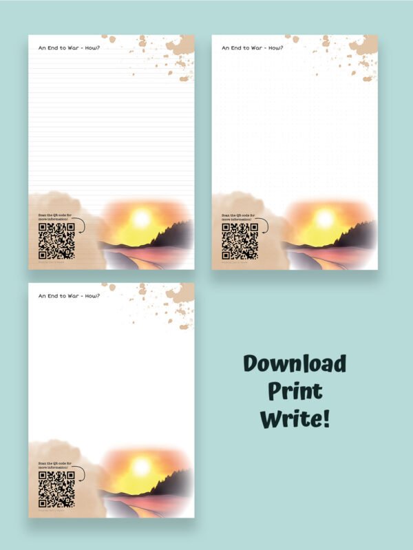 Etsy images set 1Artboard 4 JW stationary: An end to war - How? - ENGLISH