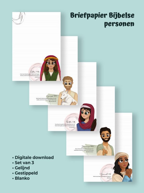 WP set 2 NL Artboard 1 JW briefpapier: Bijbelse personen - NEDERLANDS